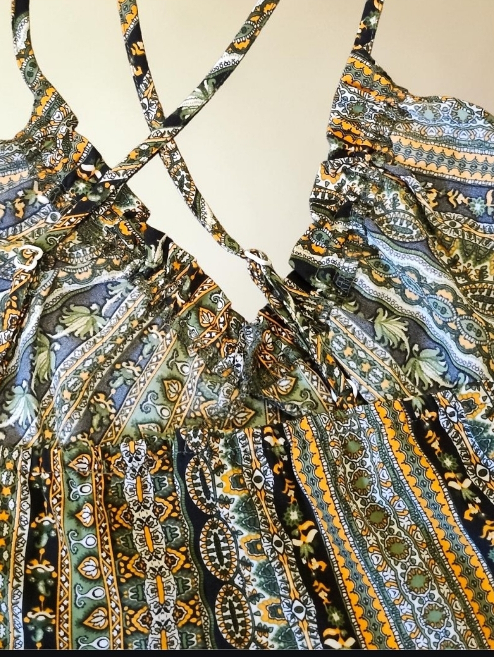 Striped Halter Maxi Dress in Brown and Cream NWOT - Picture 4 of 6